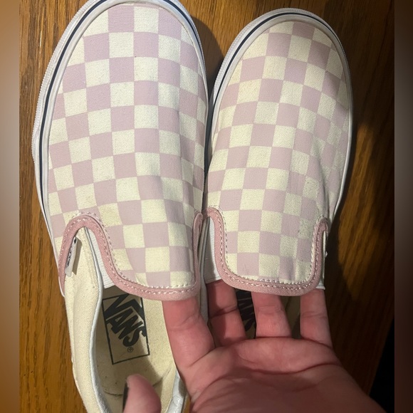 Vans Checkered Slip On Shoes Pink Size 7 - Picture 2 of 3